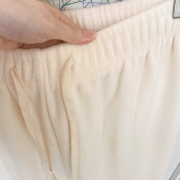 New Creamy White Cozy Soft Warm Fleece-Lined Wide-Leg Pants - Picture 3 of 5